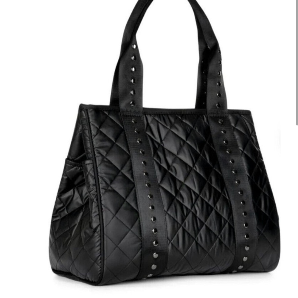 HAUTE SHORE Black Jaime Quilted Tote with Silver Studs - Picture 8 of 8